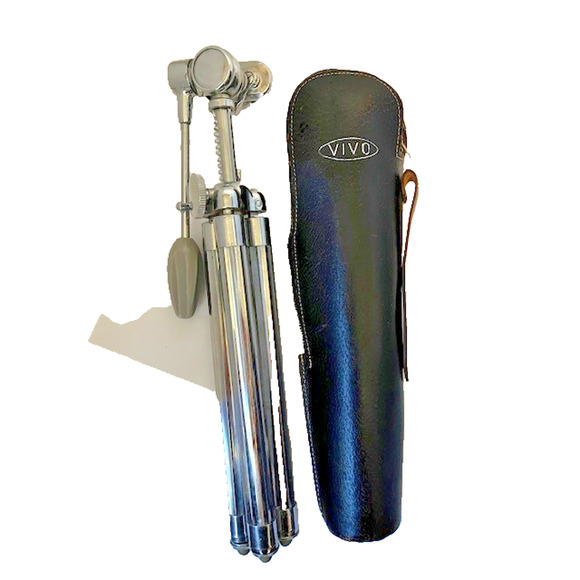 Vintage VIVO Japan Chrome Telescoping Tripod (54" Max Height) w/ Original Case - Picture 1 of 8
